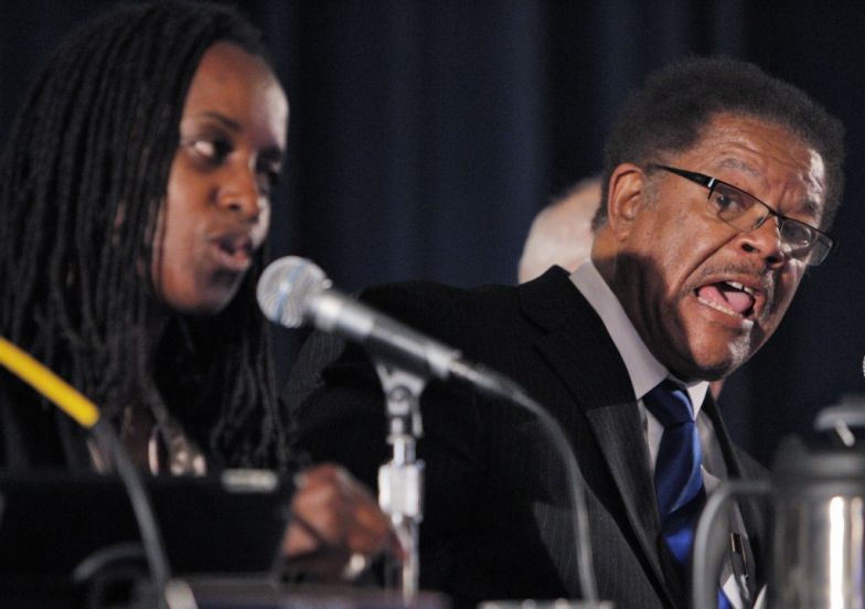 Councilmember Nat Bates made some racially charged remarks against Councilmember Jovanka Beckles after a vote on the eminent domain measure during a city council meeting on Tuesday, September 10, 2013, in Richmond, Calif.